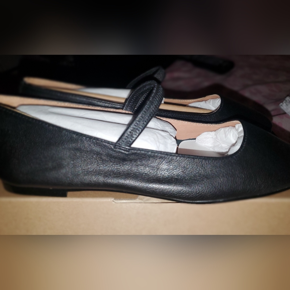 Madewell The Greta Ballet Flat Black  Leather size 7H/7.5